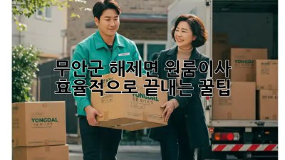 무안군 해제면 원룸이사, 효율적으로 끝내는 꿀팁🍯