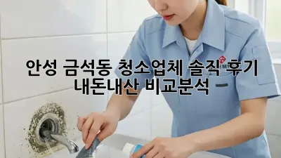 안성 금석동 청소업체 솔직 후기 💯 내돈내산 비교분석 📝